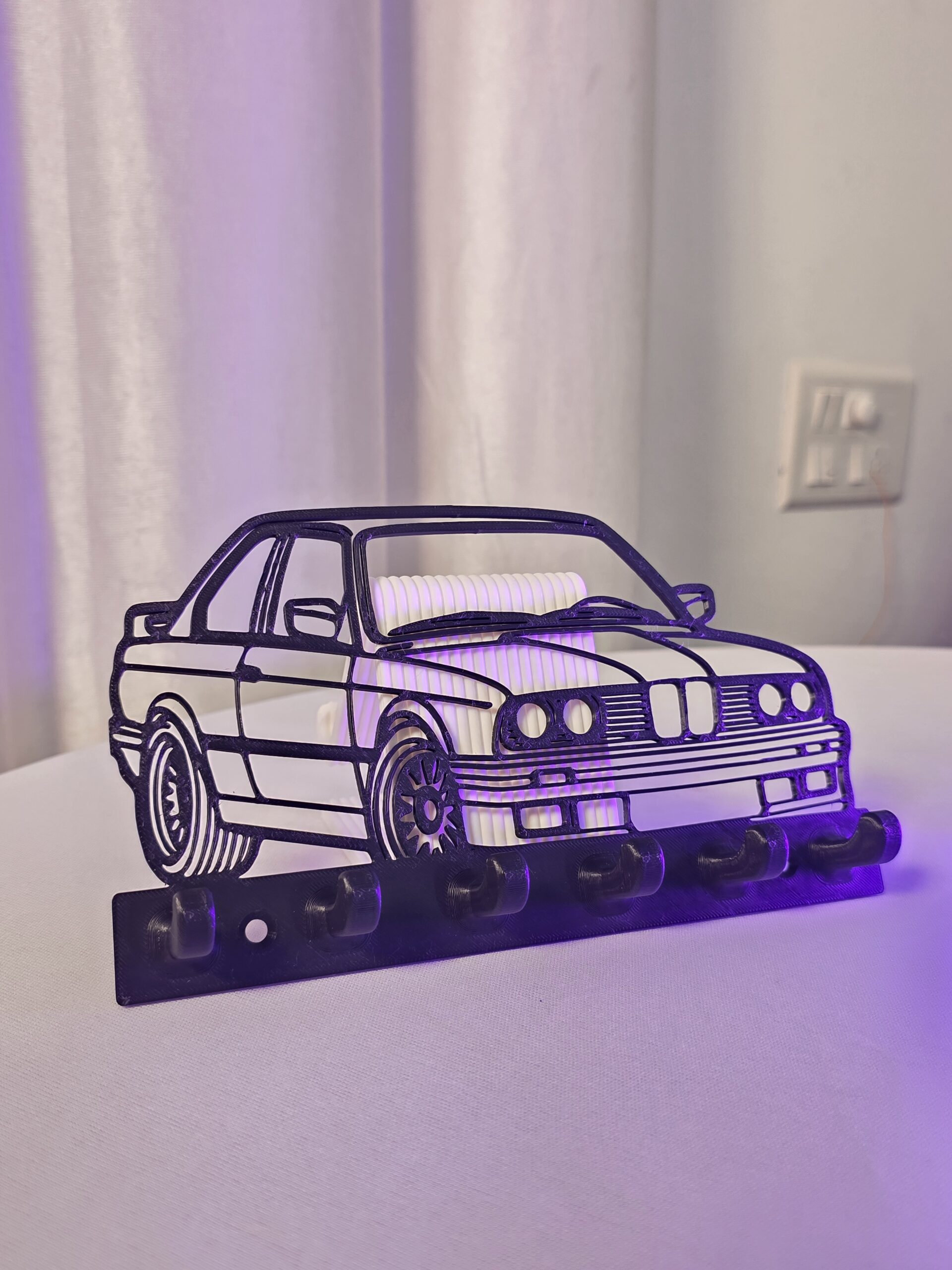 BMW E30-Inspired Car Wall Key Holder | 3D Printed Key Organizer - Image 2